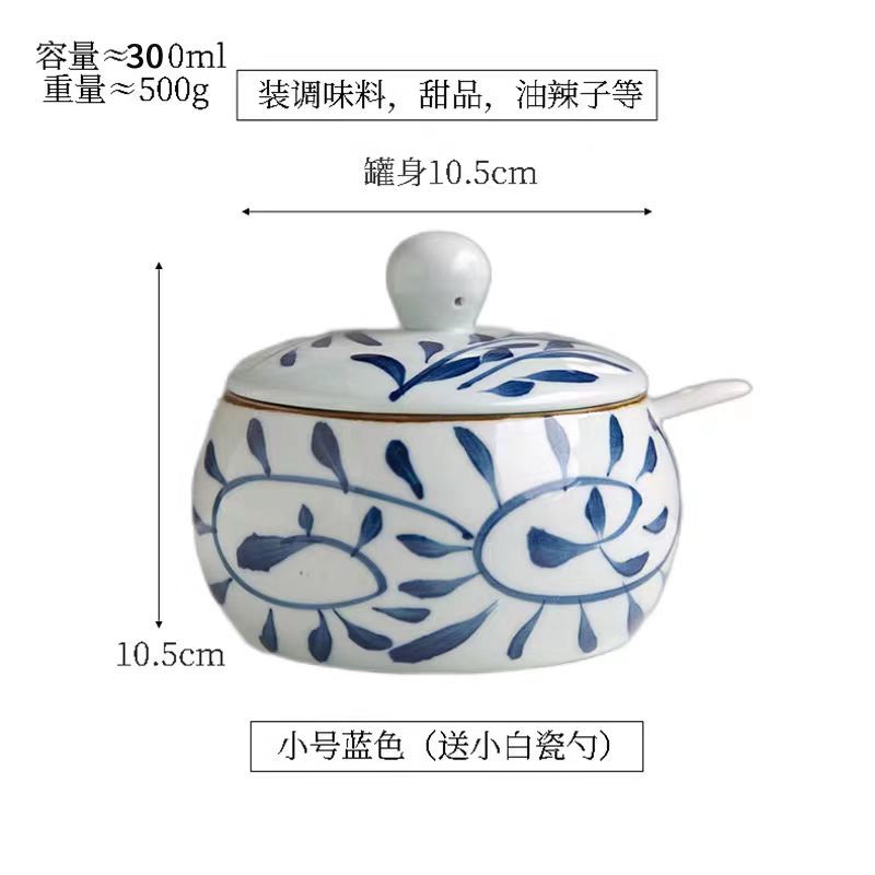 Vajilla de cerámica de estilo japonés creativo cubo tazón personalizado azul y blanco vintage boca ancha ramen tazón bajo vidriado olla de salsa casera