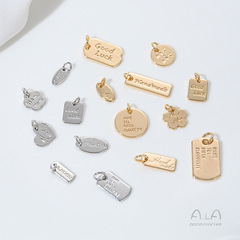 ペンダント卸売 14 K ゴールドカバー梅の花愛長方形ラウンドペンダント diy ブレスレットネックレスジュエリージュエリーペンダント