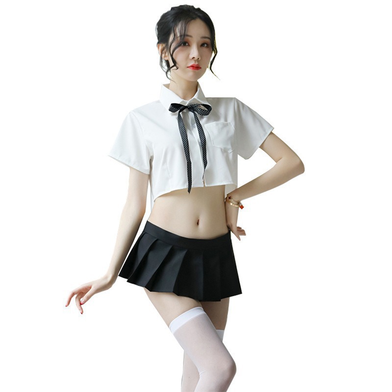 Lencería sexy, falda plisada, ropa de mujer, puro aprendizaje, lindo traje de secretaria dividida, traje de marinera sexy, tentación uniforme A36