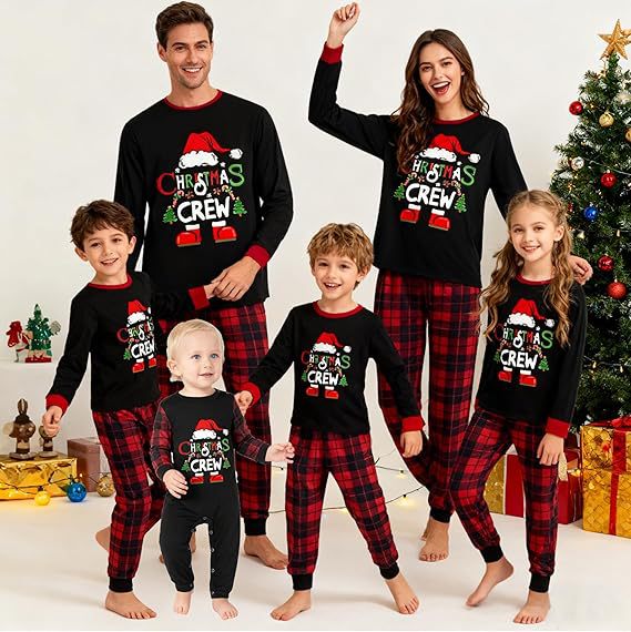 2026年棉圣诞节亲子装全家装一家三口四口秋冬圣诞家居服睡衣套装