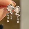 Small design metal universal zirconium, fashionable earrings, trend of season