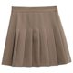 Curry Color Pleated Skirt Women's Black Skirt jk2021 New Large Size High Waist Slimming A- line Skirt Small Skirt
