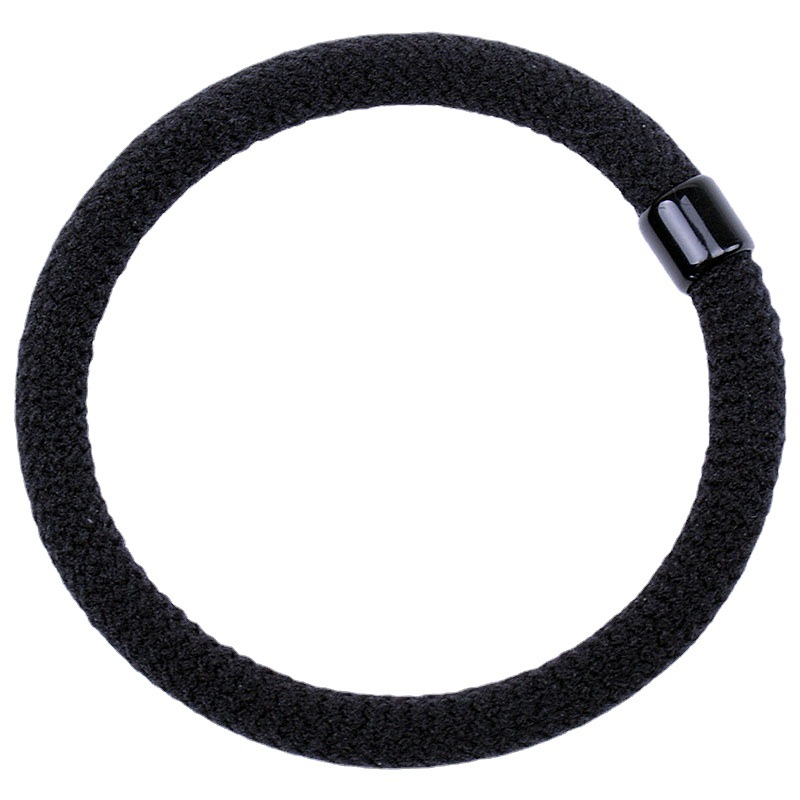 Lazo del pelo banda de pelo cuerda de pelo negro básico cuerda de pelo de alta elasticidad durable no lastimar lazo de pelo apretado alta cola de caballo