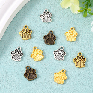 DIY alloy jewelry accessories dog footprints dog claw necklace pendant footprints cat claw retro cute accessories 9855