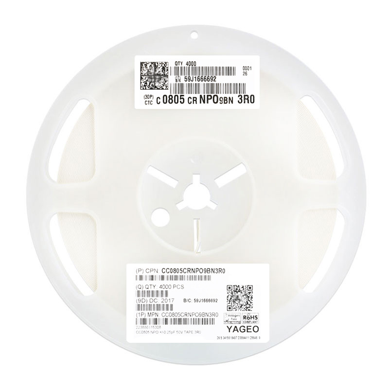 原装0805贴片电容3.0pF(3R0)±0.25pF 50V NP0 CC0805CRNPO9BN3R0