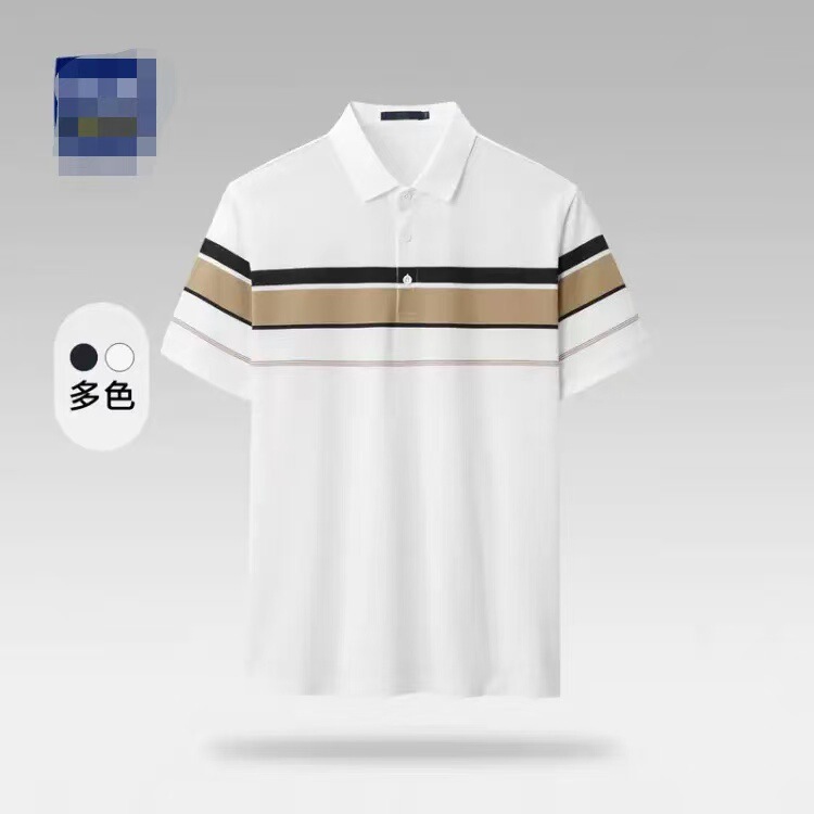 [Hai Brand Cut Label] Short-sleeved POLO Shirt Men's Contrast Color Stripe Breathable mercerized Short-sleeved Men's Summer 2Y212A