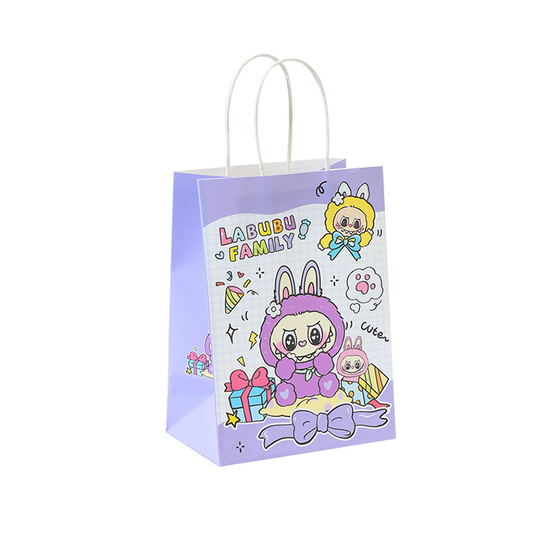 新しい漫画かわいいラブブギフトバッグ包装袋クラフト紙ショッピング紙袋クリエイティブギフトハンドバッグ|undefined