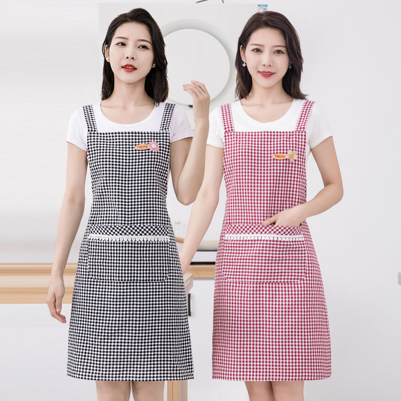Household kitchen ladies small fresh apron a batch of breathable thin anti-dirt sleeveless strap overalls