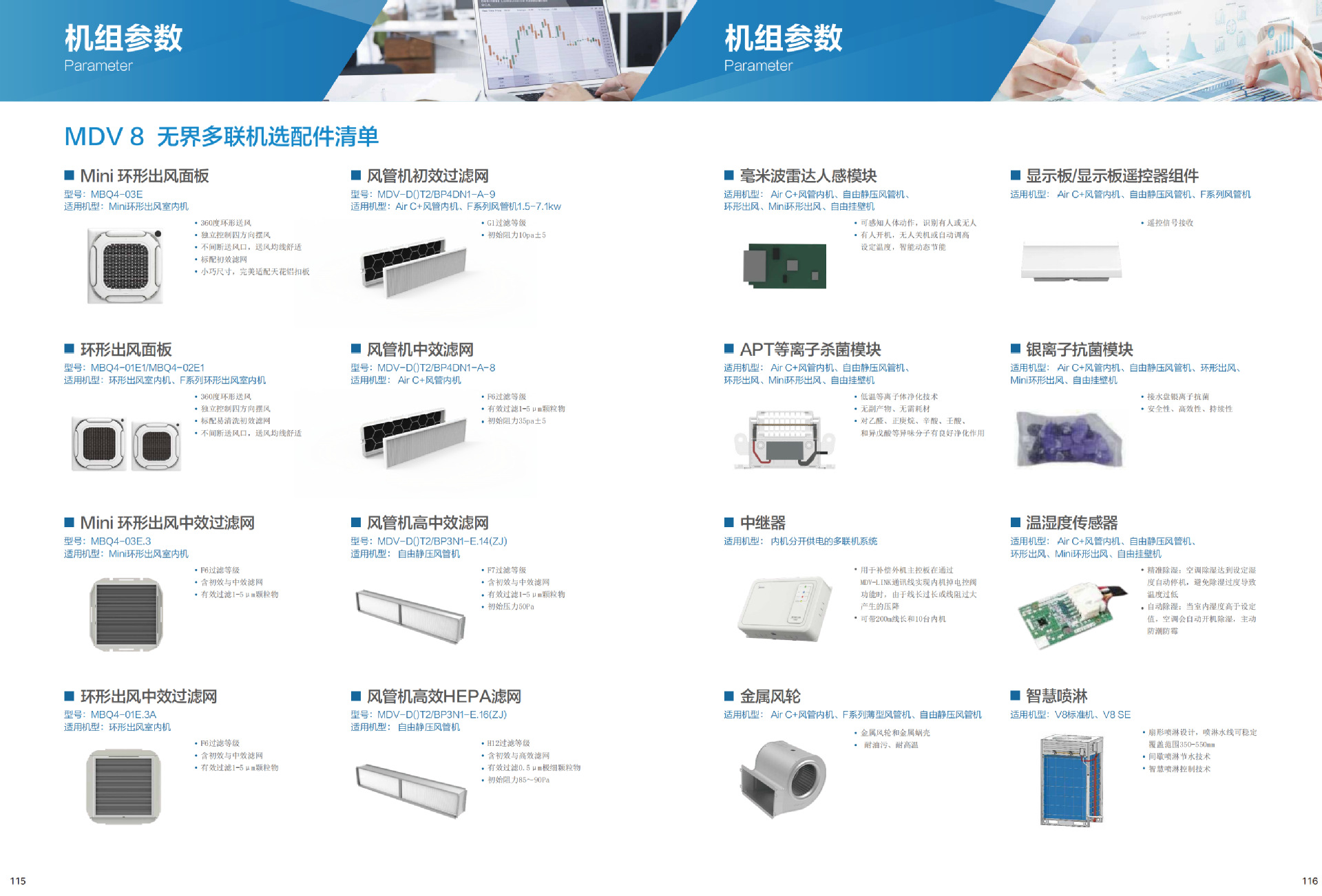 美的多联机大多联样册顶出风全