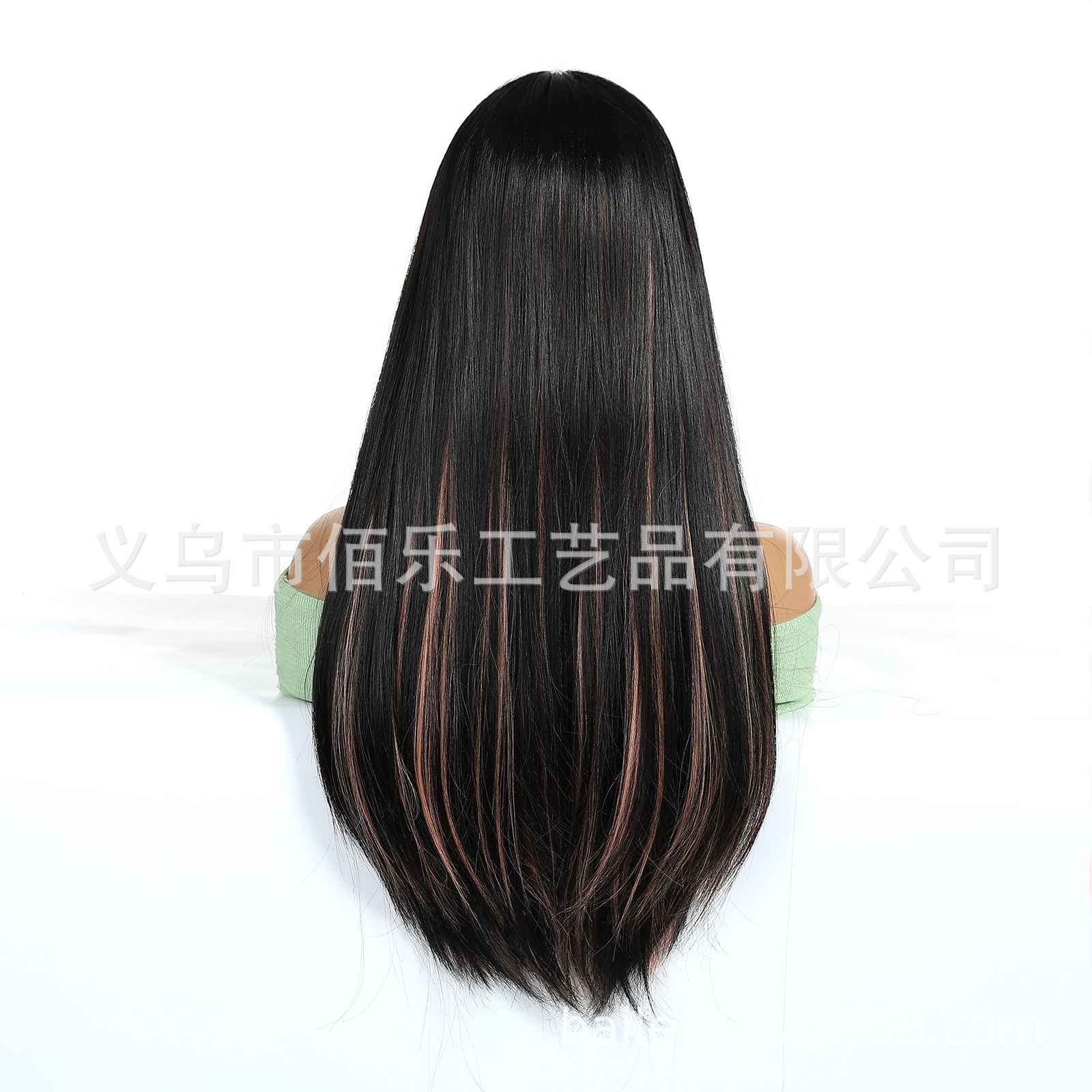 Peruca de mujer toque de cabeza elegido teñido de rosa, cabello recto largo, cabello recto adecuado para el día de fiesta cos wigs