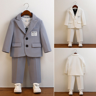 Children's Dress Boy's Casual Suit Spring and Autumn Korean-style Suit Children's Handsome Host Performance Suit Baby's Photography Suit