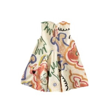 Vestido de niñas vestido de princesa de algodón 0 - 6 años de verano vestido largo impresión coreana en forma de A