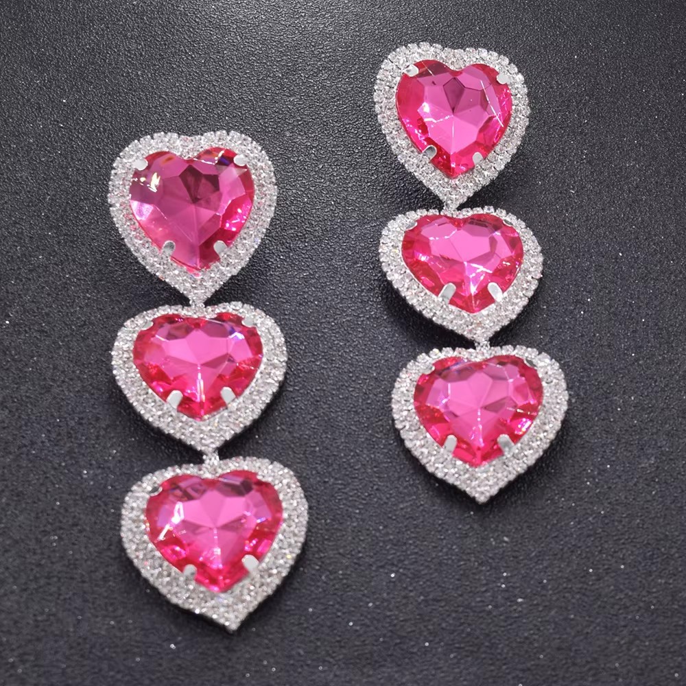 orecchini di vendita calda, orecchini pendenti a cuore splendente, accessori di temperamento, vendite dirette dalla fabbrica, orecchini di diamanti alla moda e semplici_voghion.com