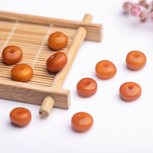 天然蜜蜡俄料老蜜蜡饼子隔片隔珠 墩子车轮珠文玩星月手串DIY配件