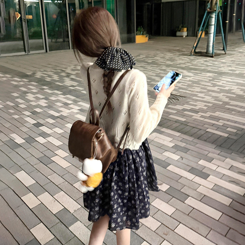 小个子法式吊带碎花连衣裙子女2025新款海边度假气质短裙套装|undefined