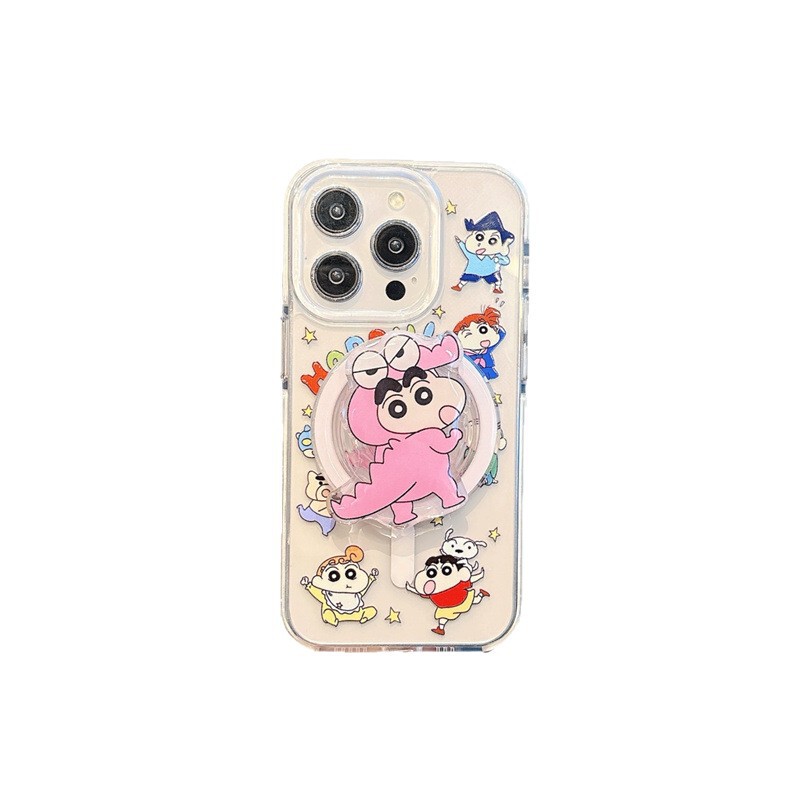 卡通动漫小新超人磁吸支架适用iPhone17苹果16ProMax/15/14手机壳|undefined