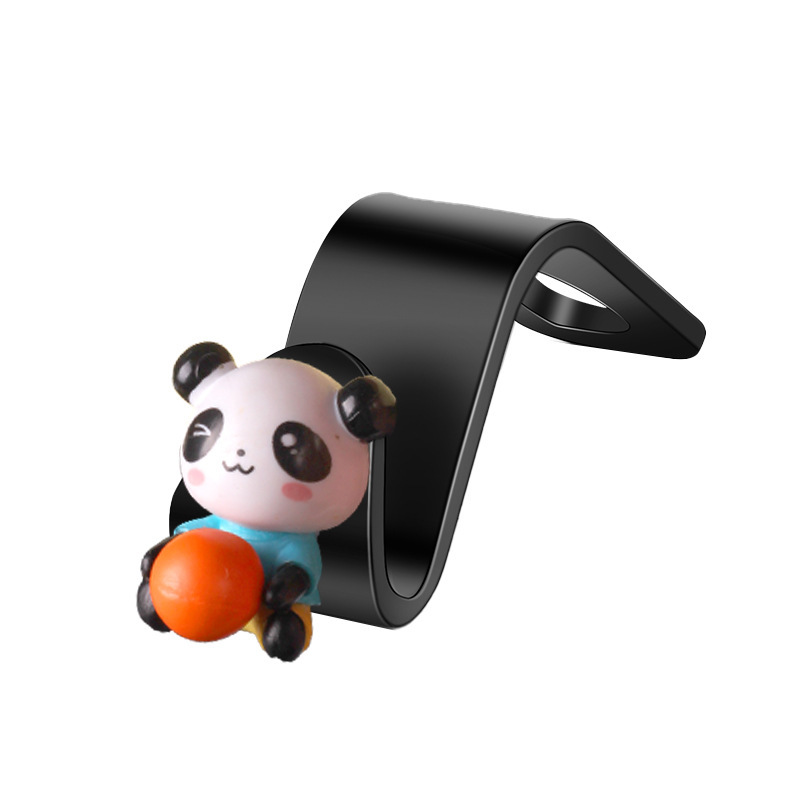 Gancho para coche suministros para coche muñeca de dibujos animados 3D lindo pequeño panda bebé asiento trasero gancho para coche creativo femenino