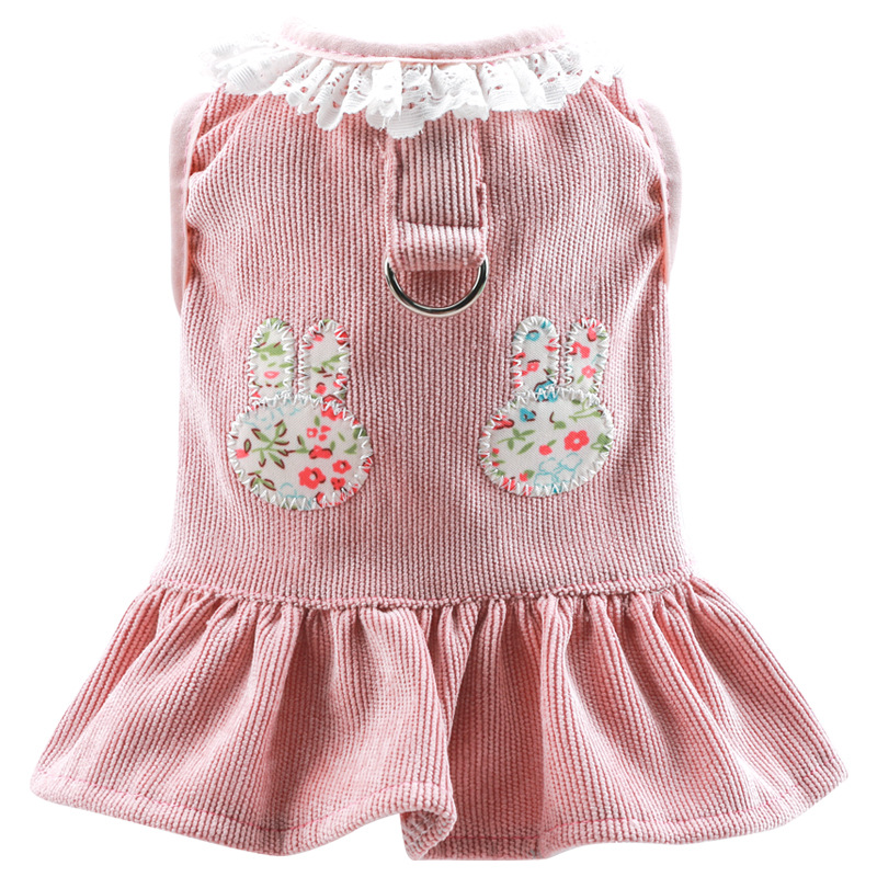 ウサギの胸の背スカート-ピンク