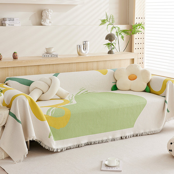 ins simple toalla de sofá cuatro estaciones todo incluido en una pieza de sofá cubierta Waffle impresa cubierta de sofá