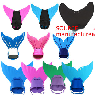 Monolithic swimming accessory for children and adults, mermaid, diving