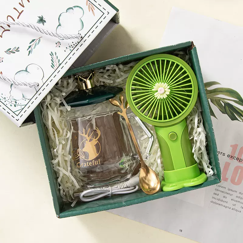 创意礼品暖暖杯小风扇伴手礼陶瓷杯礼物公司开业商务促销赠送活动