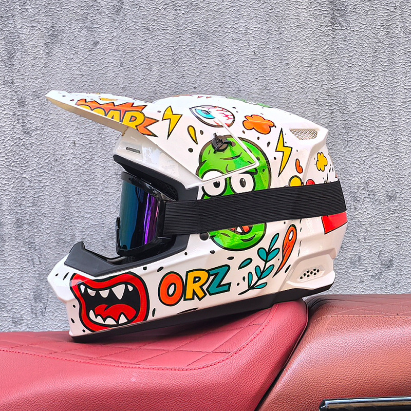 Orz Cross-border todoterreno casco de tres piezas descenso de velocidad carretera forestal bicicleta de montaña casco completo casco de seguridad desmontable juvenil