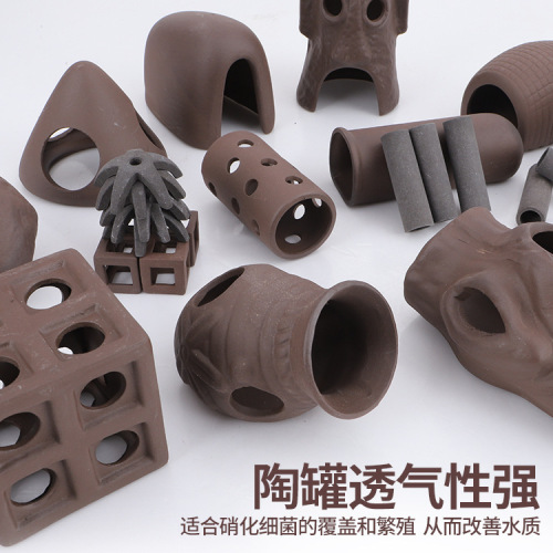 Directly supplied from the factory, fish tank landscaping, aquarium decoration, purple sand fish and shrimp special-shaped avoidance house pot, breeding pottery pot ornaments