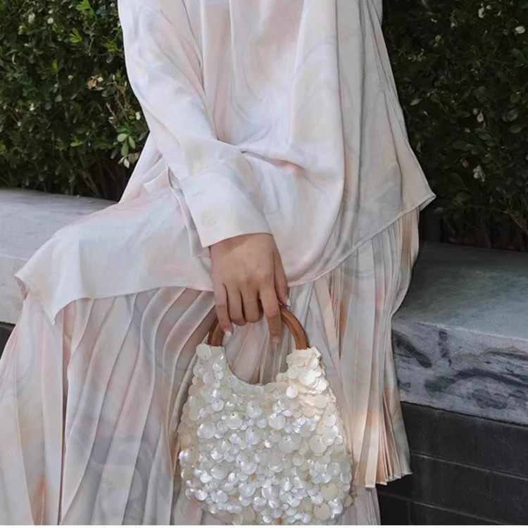 跨境外贸出口高级感纯手工贝壳包仙女手提女包包小众包潮 - Thumbnail 3