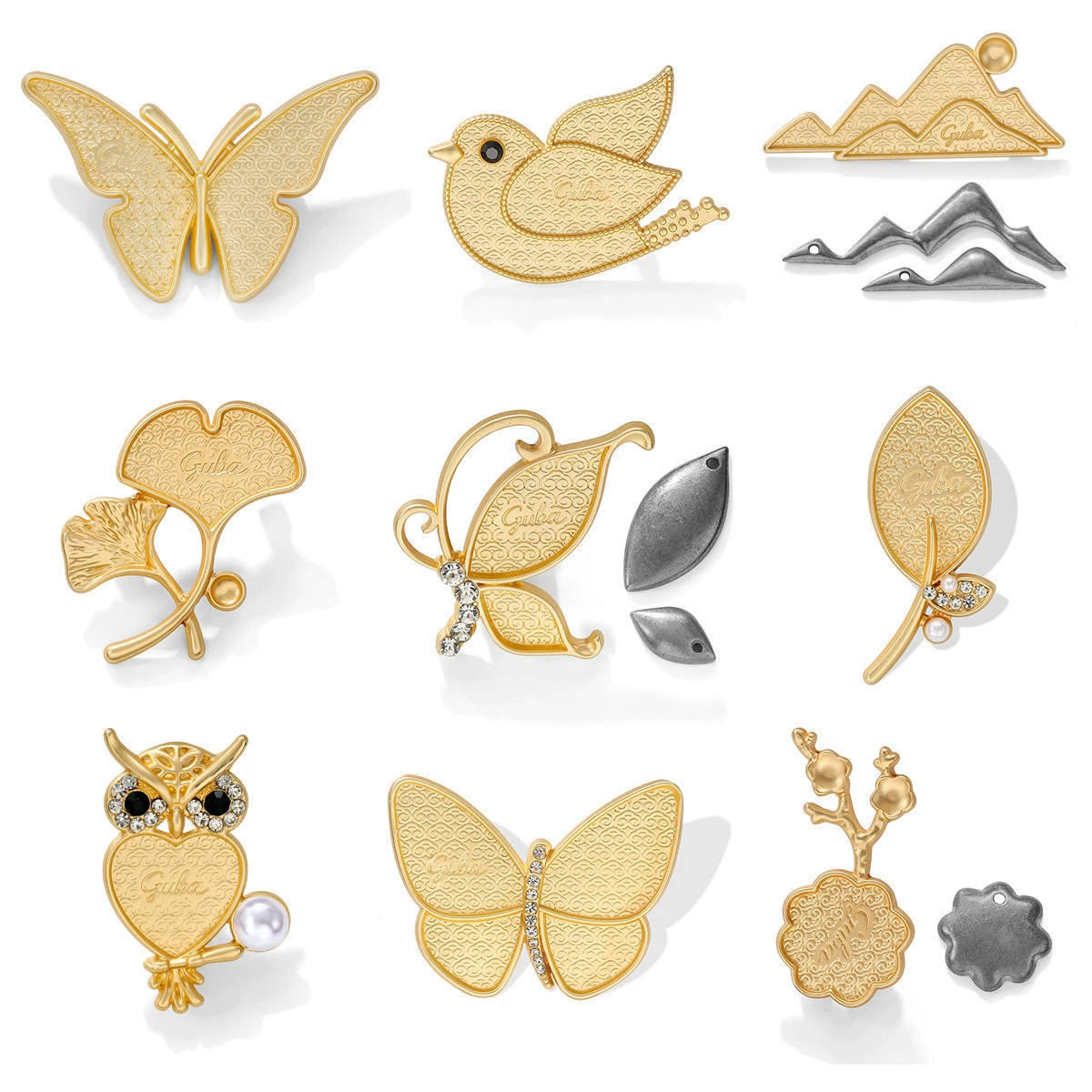 DIY новая брошь с изображением песен, бабочки и совы, брошь из сплава, кожаная нашивка на дне шины, филигранная булавка ручной работы, простое дно