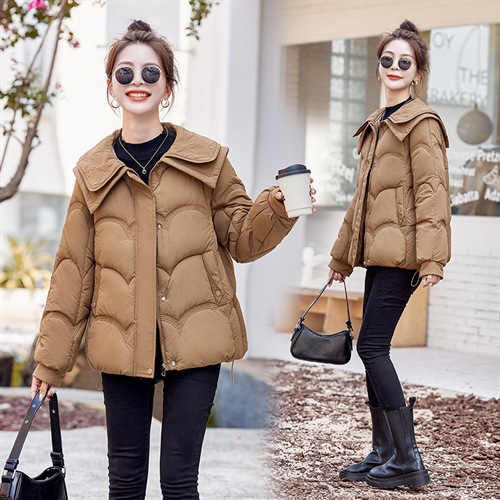 现货新款冬装年大翻领韩版小个子羽绒棉棉衣
