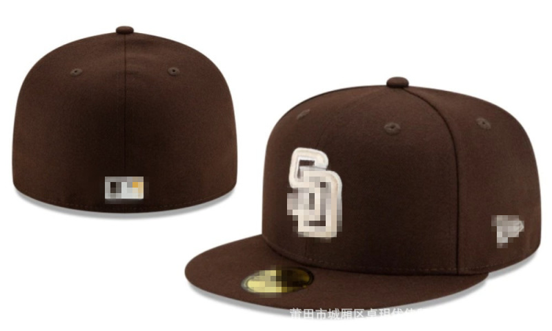新款教士队棒球帽Padres字母刺绣嘻哈帽尺寸帽时尚帽子Fitted cap|undefined