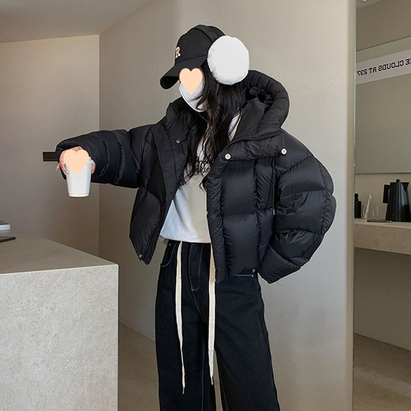 Kendou style short down cotton jacket for women in 2025 winter new Korean version small high-waisted thickened bread jacket jacket