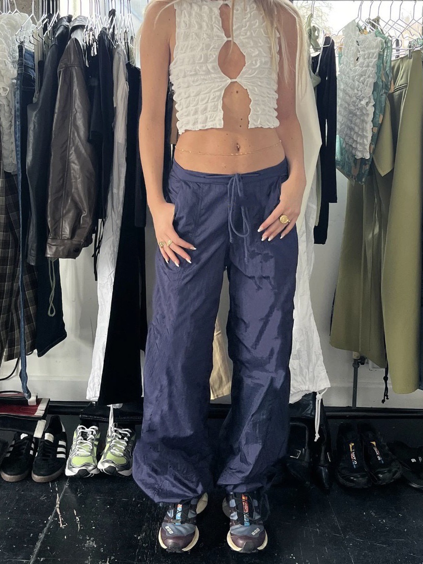 Novedad de verano, pantalones de paracaídas holgados y adelgazantes con cordón, pantalones cargo brillantes para hombres y mujeres 3217