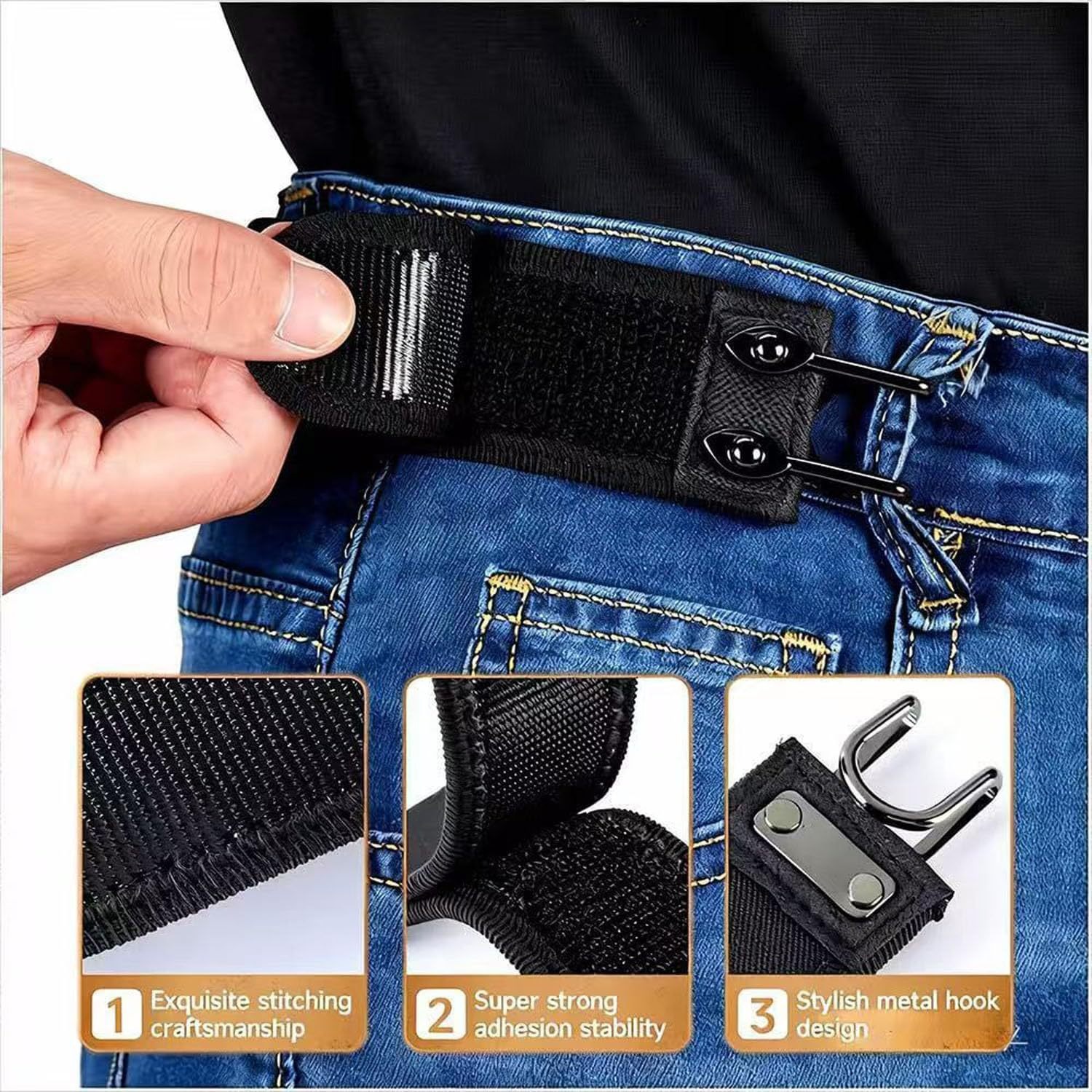 elastic universal adjustable belt with velcro for men and women