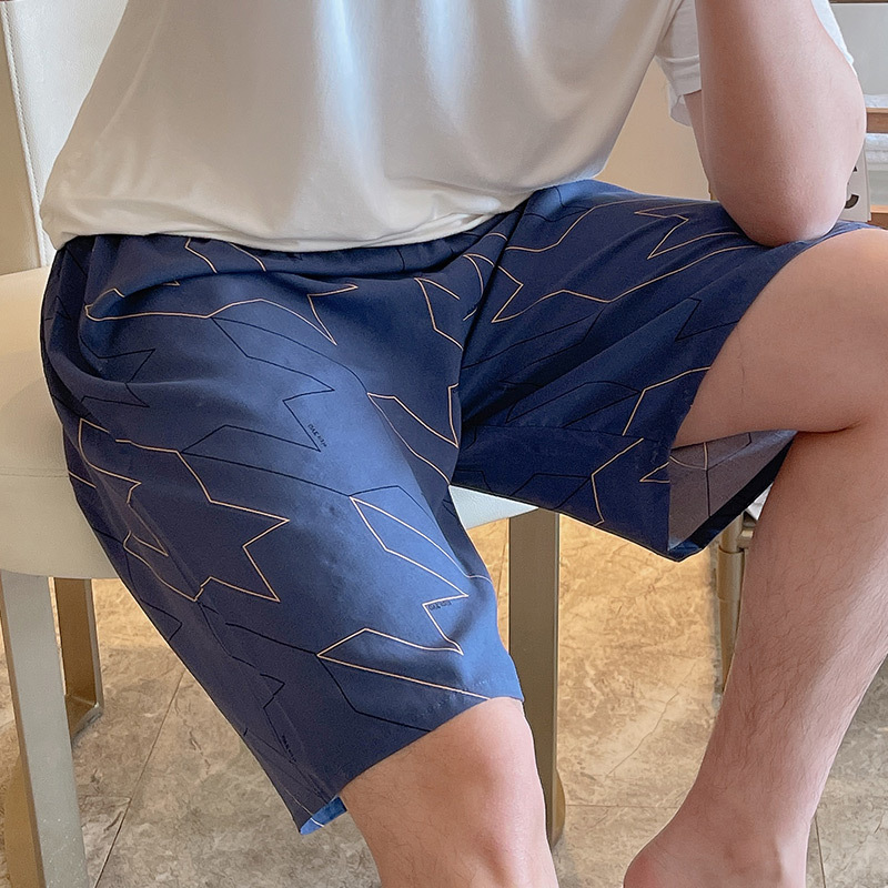 YY 남자 반바지-골드 라인 블루