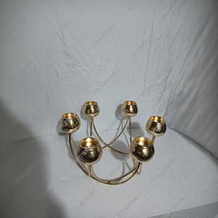 New European Style Light Luxury Iron Candlestick Creative Retro 6 Metal Ornaments Wedding Hotel Home Decoration Supplies