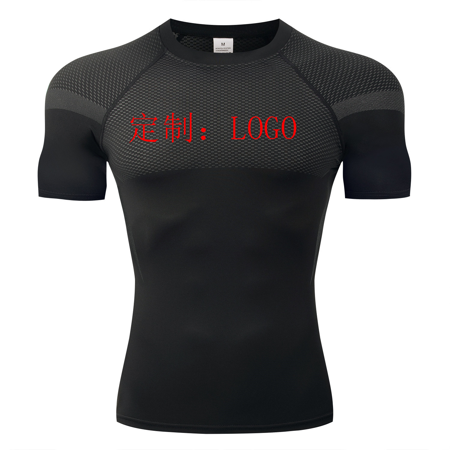 GYM Europa y América hombre moda compresión de cuello redondo camiseta de secado rápido apretada transpiración fitness correr camiseta deportiva de manga larga
