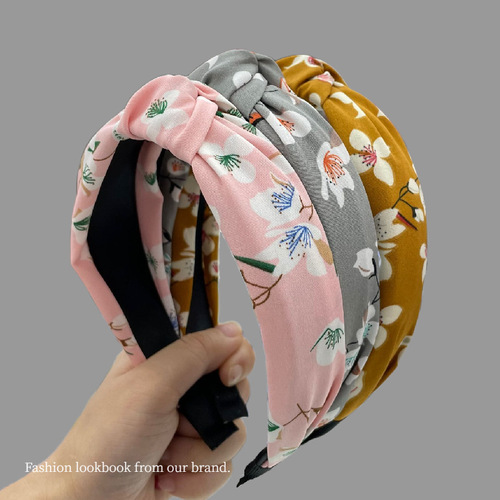 Floral Fabric Hair Band Lightweight Headband for Summer, Cute Student Style, Wide Edge Hair Accessory, Outdoor Hairpin, Korean Version