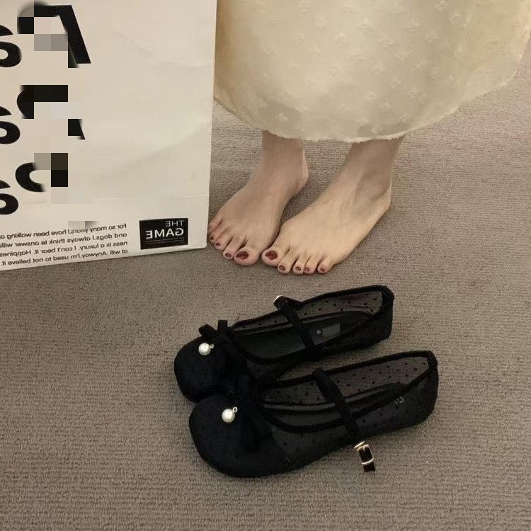 Xiaofang punto de tormenta de verano y otoño 2026 nuevos zapatos de arco de sol suave de dama zapatos solteros zapatos Bean