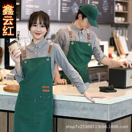 广告围裙男女超市火锅店餐厅花店挂脖围裙家政工作服务员印字LOGO