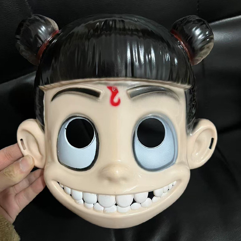 New Nezha Mask Nezha Mask with Lights Shen Gongbao Mask Props Night Market Stall Wholesale