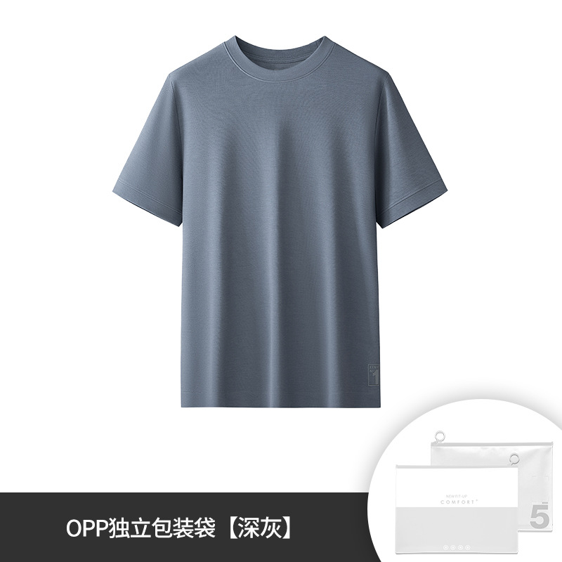 Nueva camiseta elegante de jacquard con capa de aire de doble cara con textura de sarga para deportes al aire libre, camiseta de manga corta para hombres de negocios