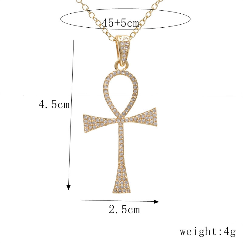 Fashion Key Lightning Copper Necklace Inlay Zircon Copper Necklaces