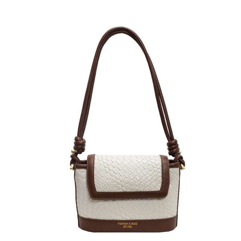 Nicho Zhong color de contraste universal bolso pequeño cuadrado para mujeres 2025 nuevo estilo universal simple hombro brazalete empalme textura bolso de mujer