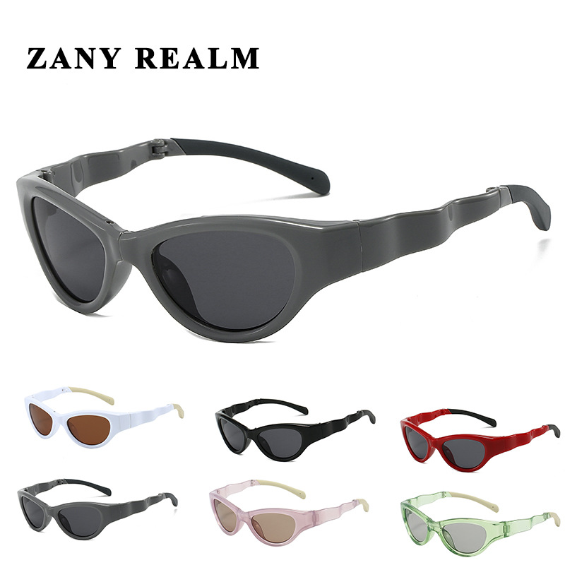 24 nuevo ojo de gato transfronterizo retro Y2K chica caliente futuro sentido de la tecnología Gafas de sol al aire libre diadema de ciclismo al aire libre sol plegable