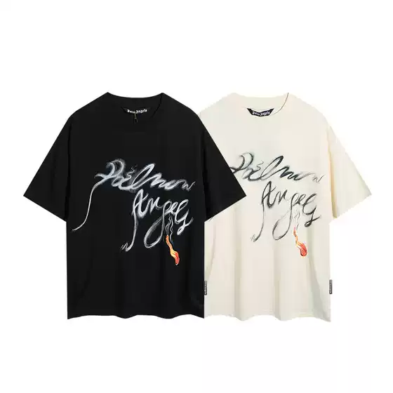Round Neck Palm Angel PA Angel American Style Trendy Brand Loose Fashion Men's and Women's Couple's Casual Loose Short Sleeve