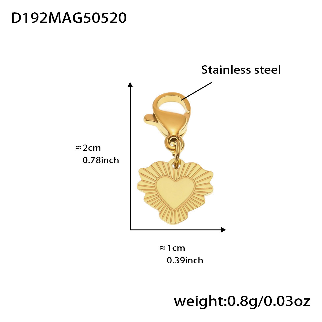 D192-2 골든 러브 펜던트