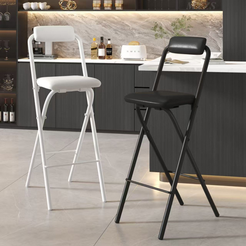 Portable Folding Bar Chair, Front Desk Chair, High Stool with Backrest, Dining Chair, Bar Counter Chair, Cashier Counter Dining Chair