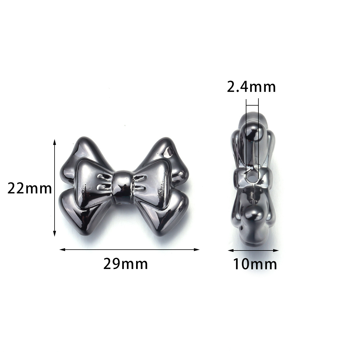 35g Weight Beads Jewelry Making Type DIY Jewelry Accessories Classification 10 PCS/Package Quantity Acrylic Material Bow Knot Pattern Plating Design Sweet, Simple Style Style 10 PCS/Package Arylic Bow Knot DIY Jewelry Accessories Beads 1