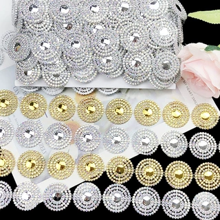 新款3.5cm刺绣钻链花边diy镶边苗族少数民族金银花边服装辅料9米